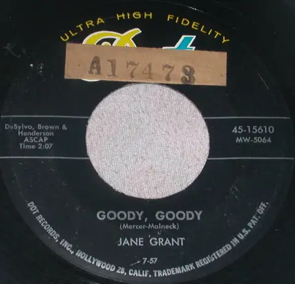 Jane Grant - I'll Sail My Ship Alone / Goody Goody