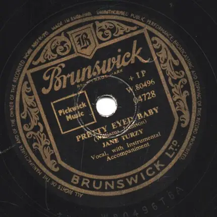Jane Turzy Trio - Pretty Eyed Baby / I Cried Myself To Sleep