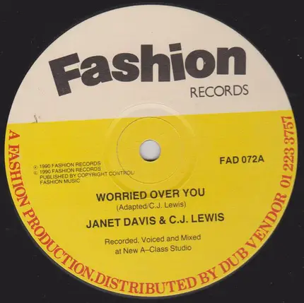 Janet Lee Davis & CJ Lewis / Gussie P. & The A-Class Crew - Worried Over You / Poco In The South East