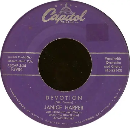Janice Harper - Hands Across The Sea / Devotion