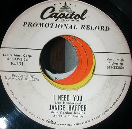 Janice Harper - Let There Be Love / I Need You