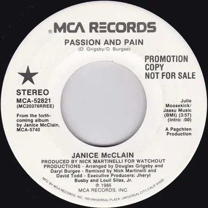 Janice McClain - Passion And Pain