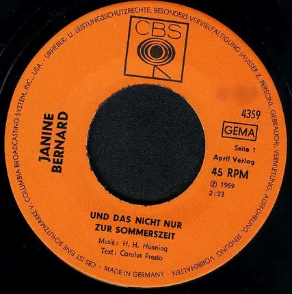 Janin Bernard - Und Das Nicht Nur Zur Sommerzeit