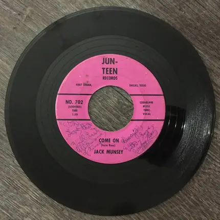 Jack Munsey - Come On / I'll Cry On Your Pillow