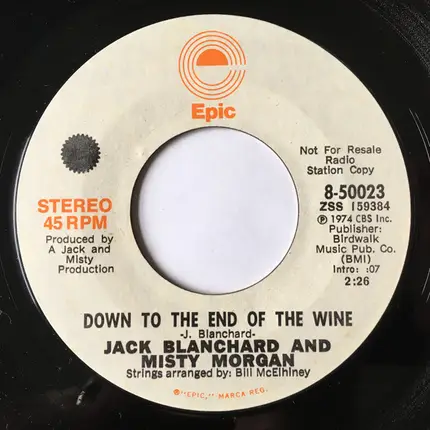 Jack Blanchard & Misty Morgan - Down To The End Of The Wine