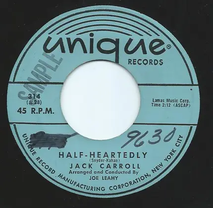 Jack Carroll - Sweet Kentucky Rose / Half-Heartedly