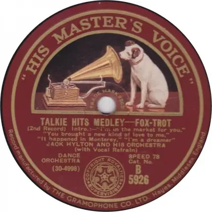 Jack Hylton And His Orchestra - Talkie Hits Medley