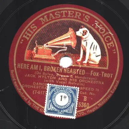 Jack Hylton And His Orchestra - The Devil Is Afraid Of Music / Here Am I, Broken Hearted