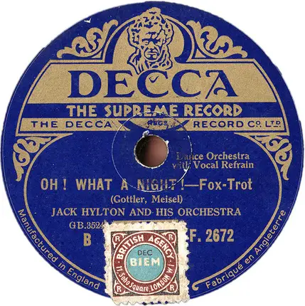 Jack Hylton And His Orchestra - Tom Thumb's Drum / Oh! What A Night!