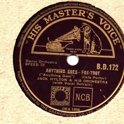 Jack Hylton And His Orchestra - Anything Goes / You're The Top