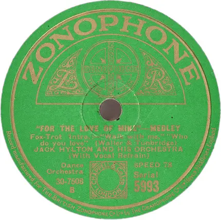 Jack Hylton And His Orchestra - Got A Date With An Angel / "For The Love Of Mike"-Medley