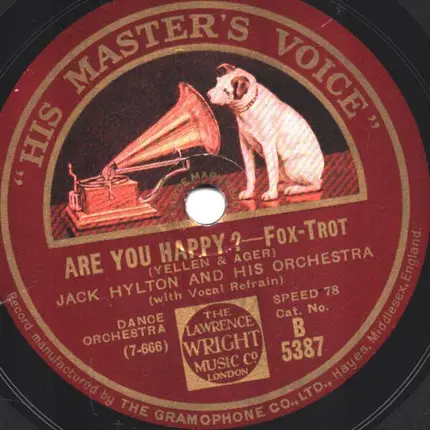 Jack Hylton And His Orchestra - Marvellous / Are You Happy ?