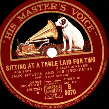 Jack Hylton And His Orchestra - Sitting At A Table Laid For Two / Today I Feel So Happy