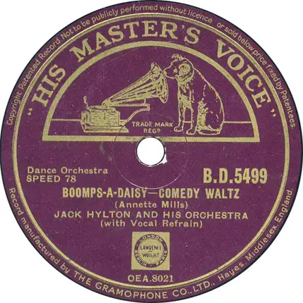 Jack Hylton And His Orchestra - Summer Sweetheart / Boomps-A-Daisy