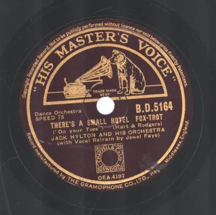 Jack Hylton & his Orchestra - On Your Eyes / There's A Small Hotel