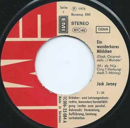 Jack Jersey - Ein Wunderbares Mädchen (I Wonder)