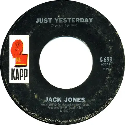 Jack Jones - Just Yesterday