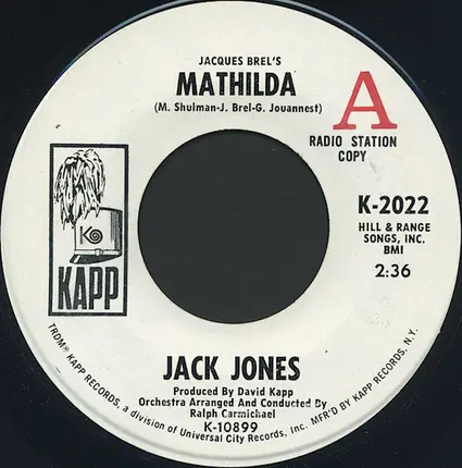 Jack Jones - Jacques Brel's Mathilda