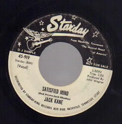 Jack Kane - Something / Satisfied Mind