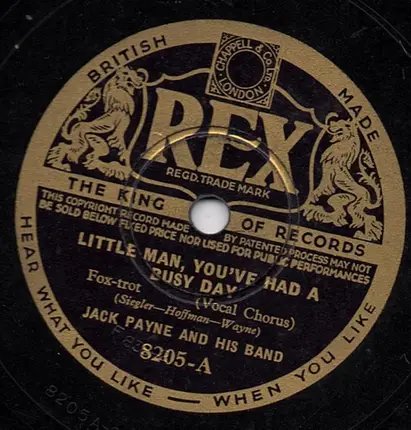 Jack Payne And His Band - Little Man, You've Had A Busy Day / Moon Country