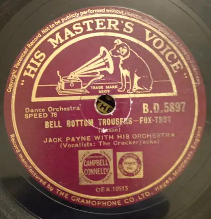 Jack Payne And His Orchestra - Just A Prayer Away / Bell Bottom Trousers