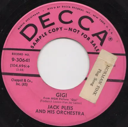 Jack Pleis And His Orchestra - Run Silent, Run Deep / Gigi