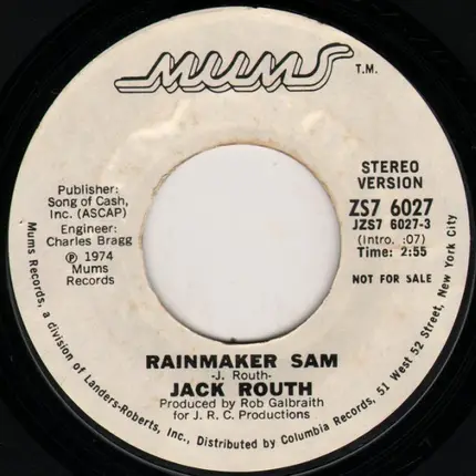 Jack Routh - Rainmaker Sam
