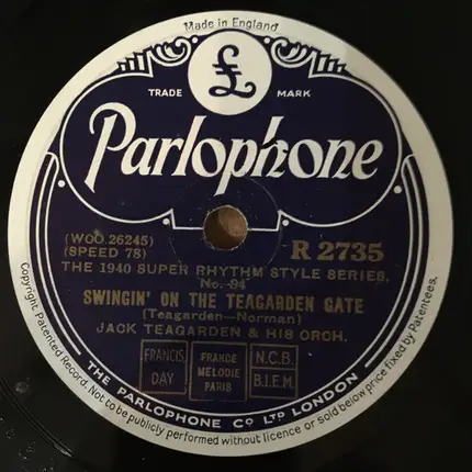 Jack Teagarden And His Orchestra - Beale Street Blues / Swingin' On The Teagarden Gate