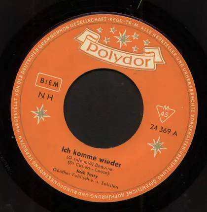 Jack Terry - Ich Komme Wieder (O Sole Mio) / O Lucky Boy
