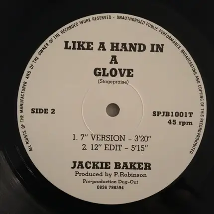 Jackie Baker - Like A Hand In A Glove