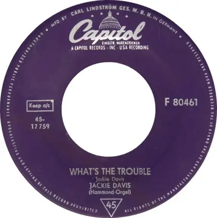 Jackie Davis - What's The Trouble