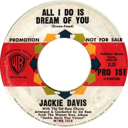Jackie Davis With The Sid Bass - I Ain't Lazy - I'm Just Dreamin'