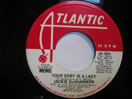 Jackie DeShannon - Your Baby Is a Lady