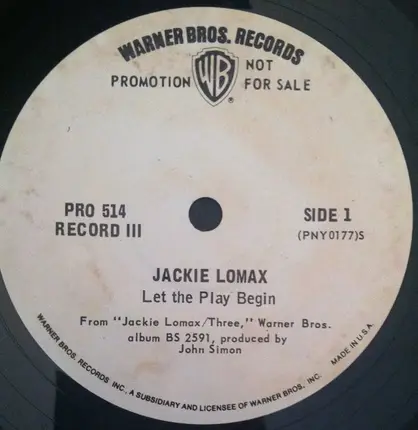 Jackie Lomax - Let The Play Begin/Lavender Dream