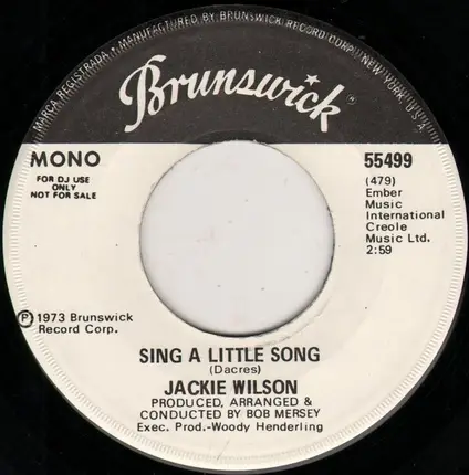 Jackie Wilson - Sing A Little Song