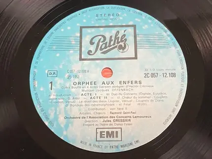 Jacques Offenbach , Orchestre Des Concerts Lamoureux , Jules Gressier - Orphée Aux Enfers