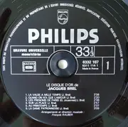 LP - Jacques Brel - Le Disque D'Or