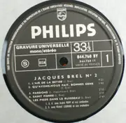 LP - Jacques Brel - N° 2 - Les Grands Auteurs & Compositeurs Interprètes