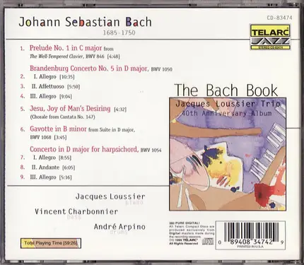Jacques Loussier Trio - The Bach Book: 40th Anniversary Album