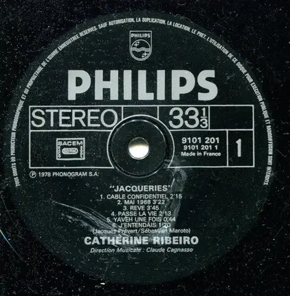 Jacques Prévert , Catherine Ribeiro - Jacqueries