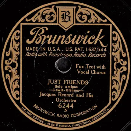 Jacques Renard And His Orchestra - How Long Will It Last? / Just Friends
