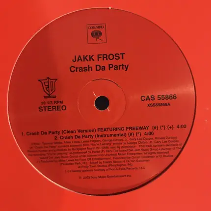 Jakk Frost - Crash Da Party / Blast Wit Us