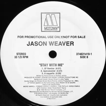 Jason Weaver - I Don't Know Why / Stay With Me