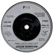 7inch Vinyl Single - Jason Donovan - Hang On To Your Love - Promo Sheet