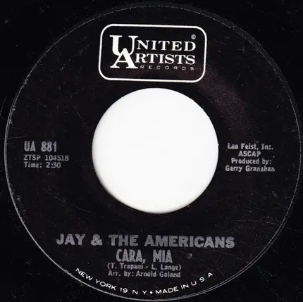 Jay & The Americans - When It's All Over / Cara, Mia