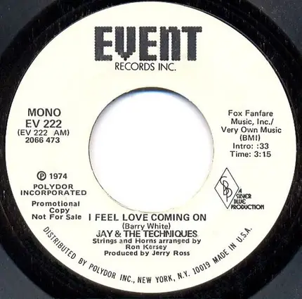 Jay & The Techniques - I Feel Love Coming On