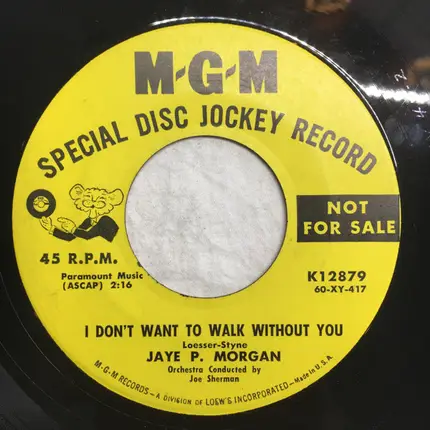 Jaye P. Morgan - Half As Much / I Don't Want To Walk Without You