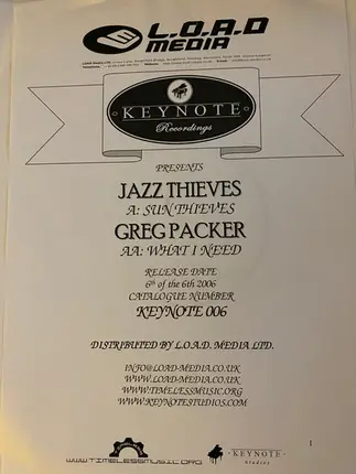 Jazz Thieves / Greg Packer - Sun Thieves / What I Need