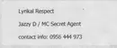 12inch Vinyl Single - Jazzy D / MC Secret Agent - Lyrikal Respect