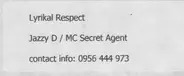 Jazzy D / MC Secret Agent - Lyrikal Respect